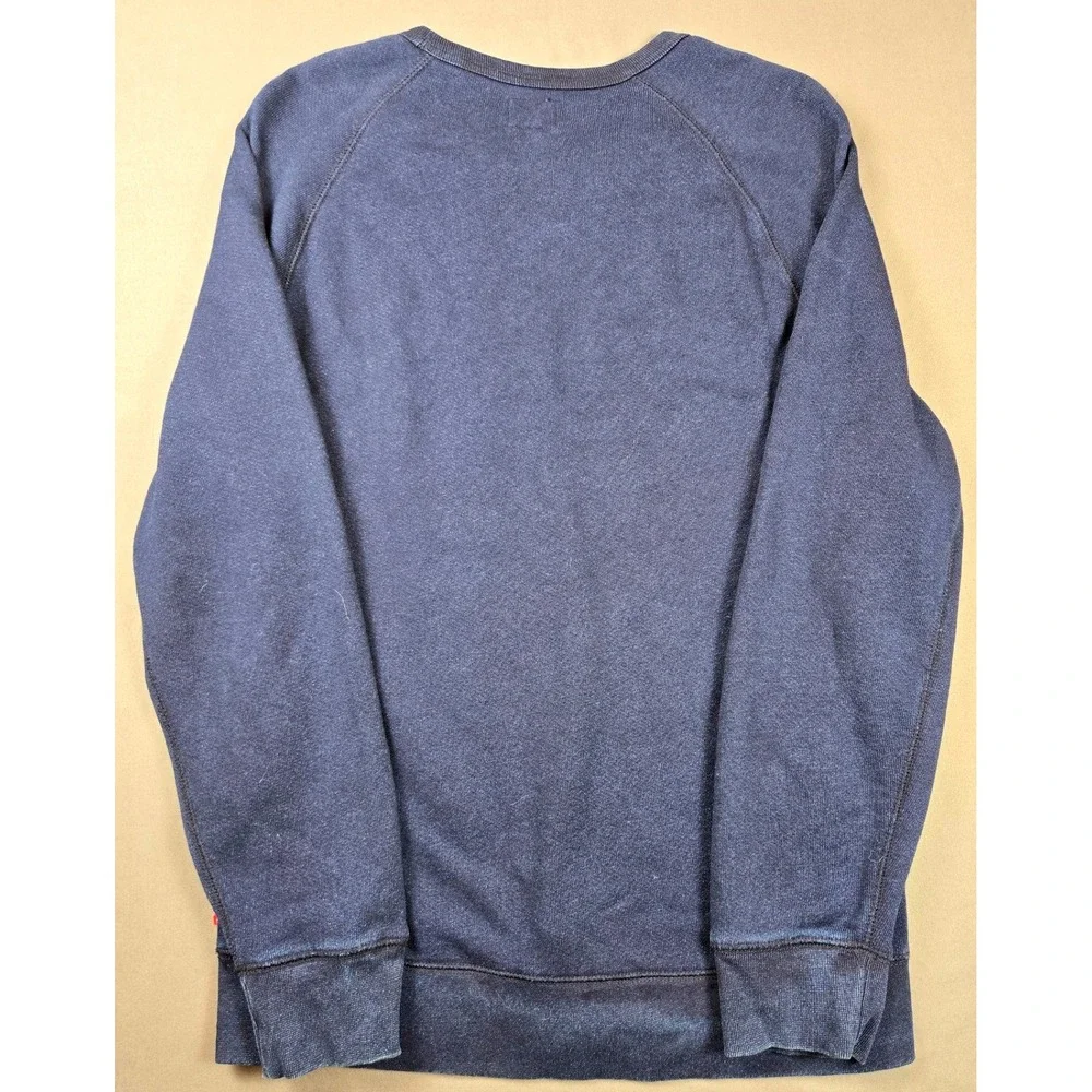 Levi's Mens Crewneck Sweatshirt Blue Raglan‎ Sleeve Pullover Size M